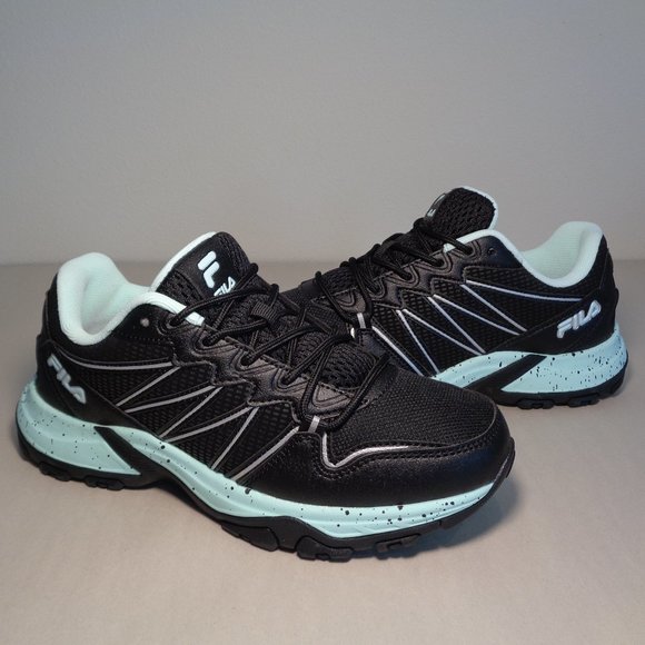 Fila Size 8 M QUADRIX Black / Aqua Trail Sneakers New Women's Shoes - Picture 1 of 16